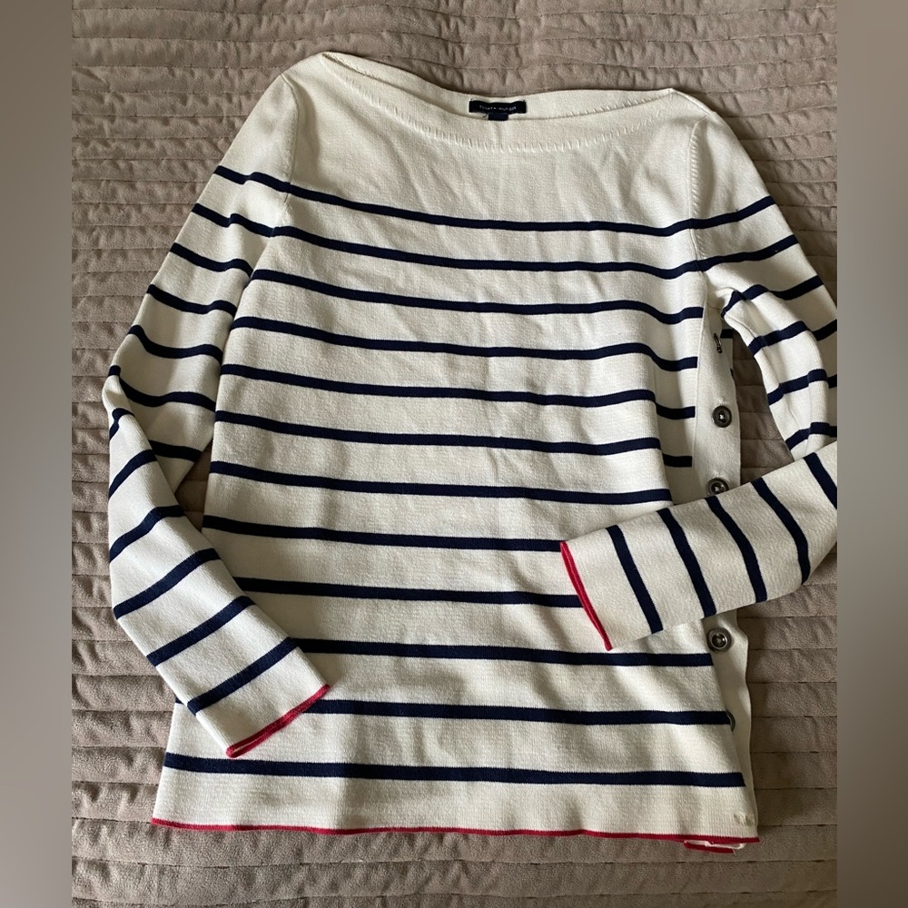 Boatneck striped sweater